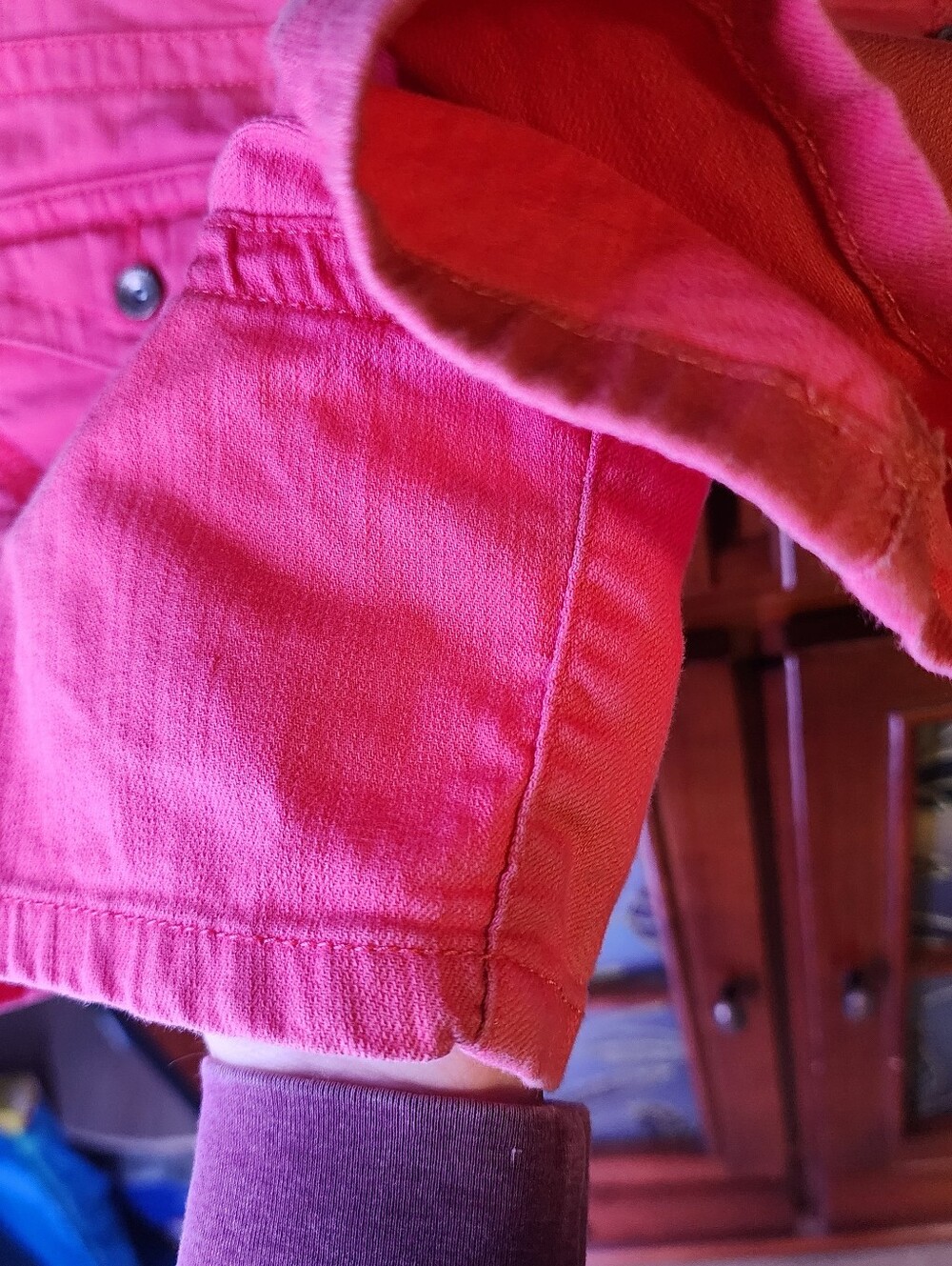 Sonoma Bright Coral Pink Denim Jean Shorts - Picture 6 of 8